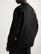 Maison Kitsuné - Ader Error Yoga Blue Fox Logo-Embroidered Cotton-Jersey Sweatshirt - Black