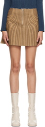 Anne Isabella Brown Striped Miniskirt
