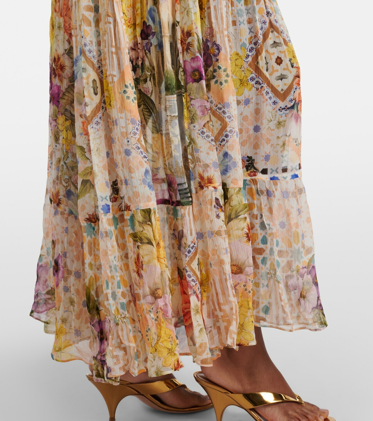 Camilla Embellished floral silk maxi dress