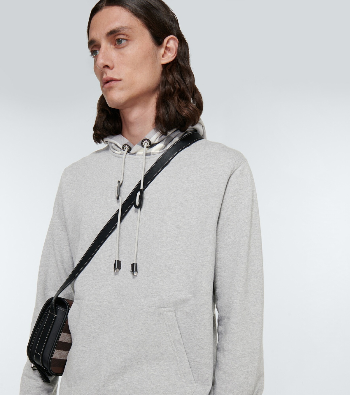 BURBERRY★素敵！ALBIAN GRAY COTTON TB LOGO PULLOVER HOODIE $820 NWT MENS BURBERRY ALBIAN NAVY BLUE COTTON WHITE TB LOGO