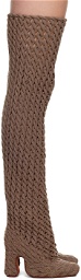 Isa Boulder Brown Minicable Tall Boots