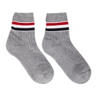 Thom Browne Grey RWB Stripe Athletic Socks