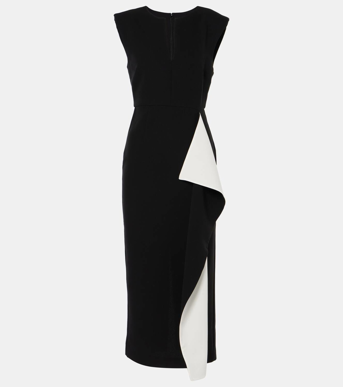 roland mouret asymmetric cady midi dress Asymmetric Light Cady Gown in Burgundy – Roland Mouret main image 0