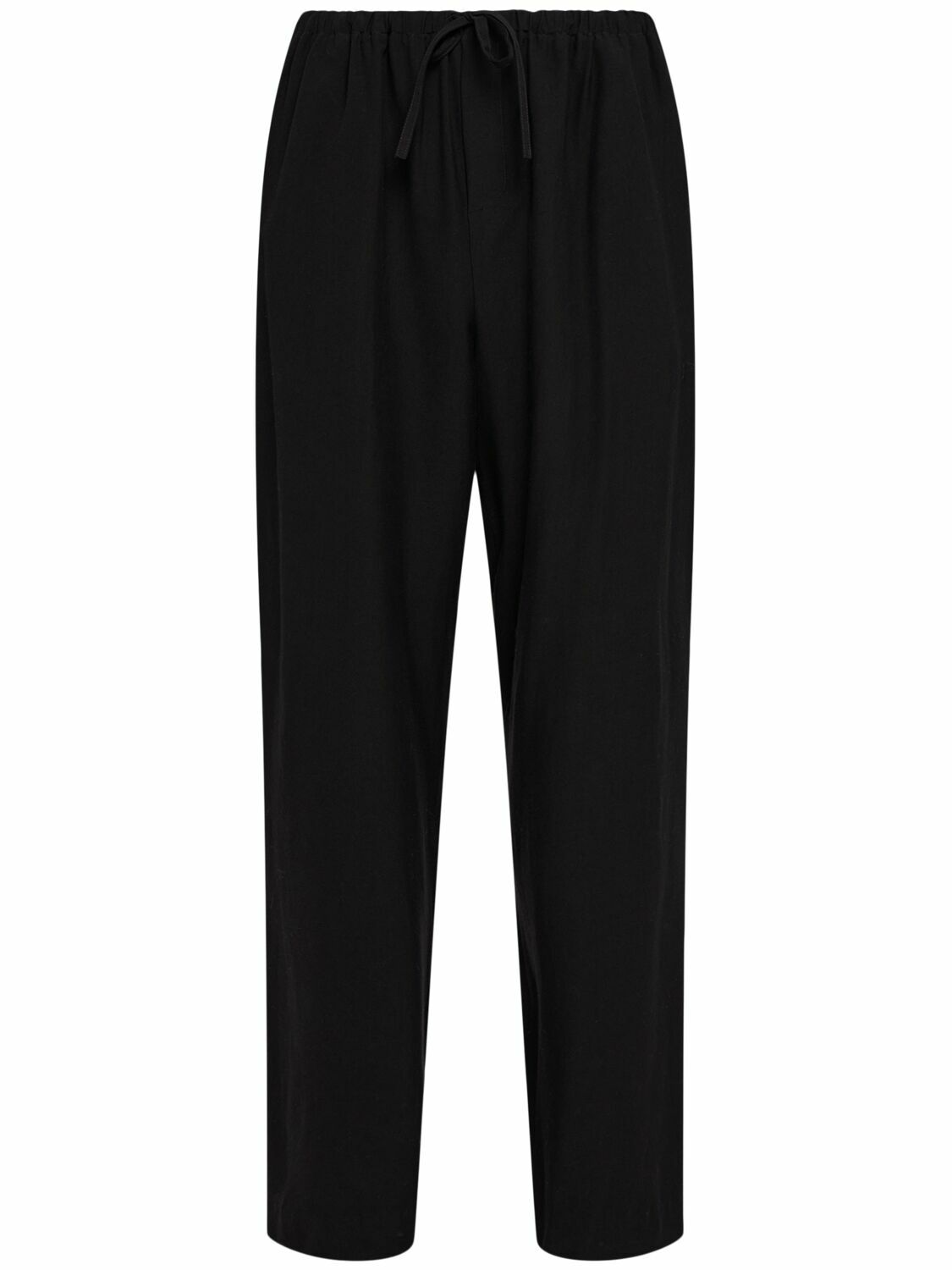 VIP【関税送料無料】希少 THE ROW BLACK COTTON PANTS THE ROW Xon Cotton & Silk Drawstring Pants The Row