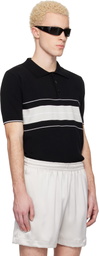 Ernest W. Baker Black & Gray Striped Polo