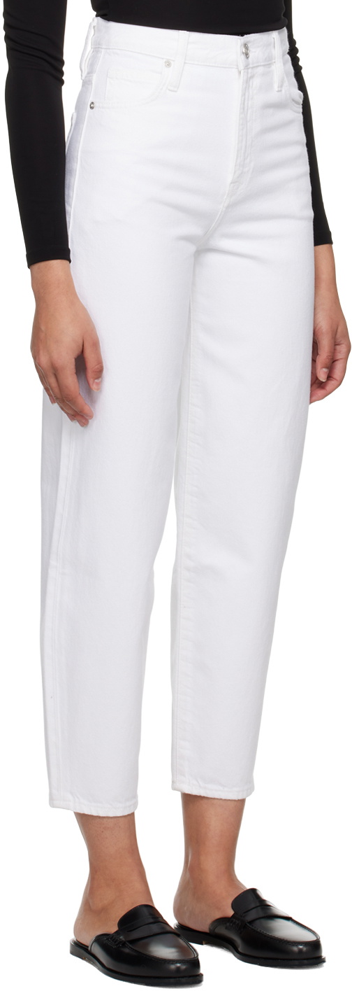 White tapered clearance jeans