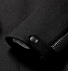 Givenchy - Leather-Trimmed Double-Breasted Wool-Blend Coat - Men - Black