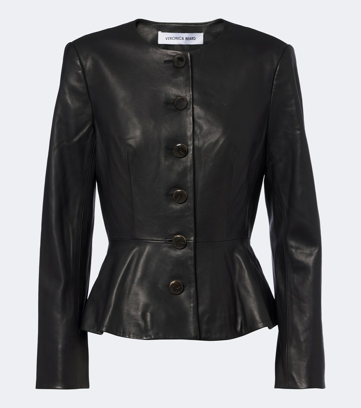 Veronica Beard Quinn peplum leather jacket