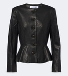 Veronica Beard Quinn peplum leather jacket