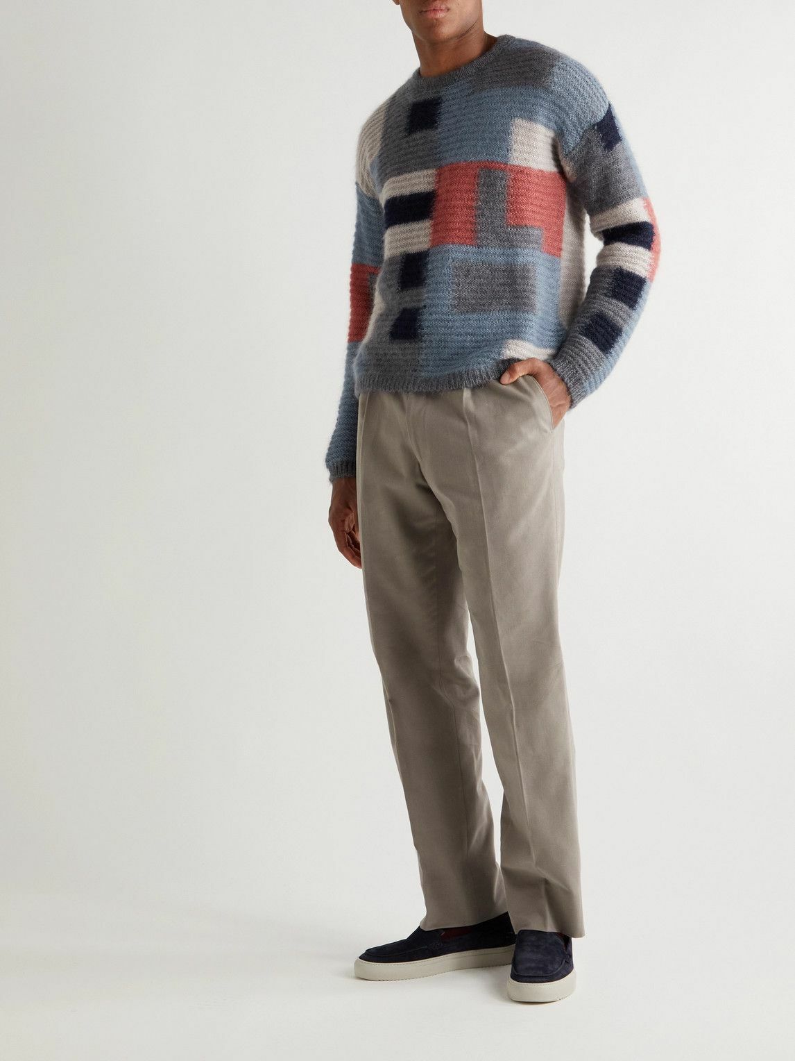 Giorgio Armani Men's Maglia Mohair and Wool Knit Pullover Sweater