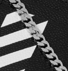 Off-White - Striped Pebble-Grain Leather Zip-Around Chain Wallet - Men - Black