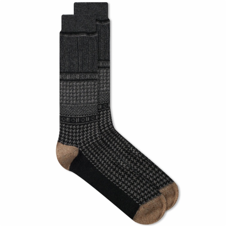 Photo: Anonymous Ism Houndstooth JQ Crew Sock in Charcoal