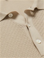 Canali - Textured-Cotton Polo Shirt - Neutrals