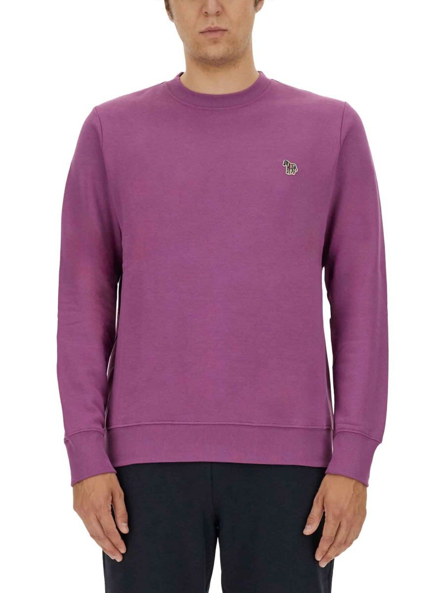 PS by Paul Smith Purple Happy Zip-Neck Sweatshirt PS by Paul
