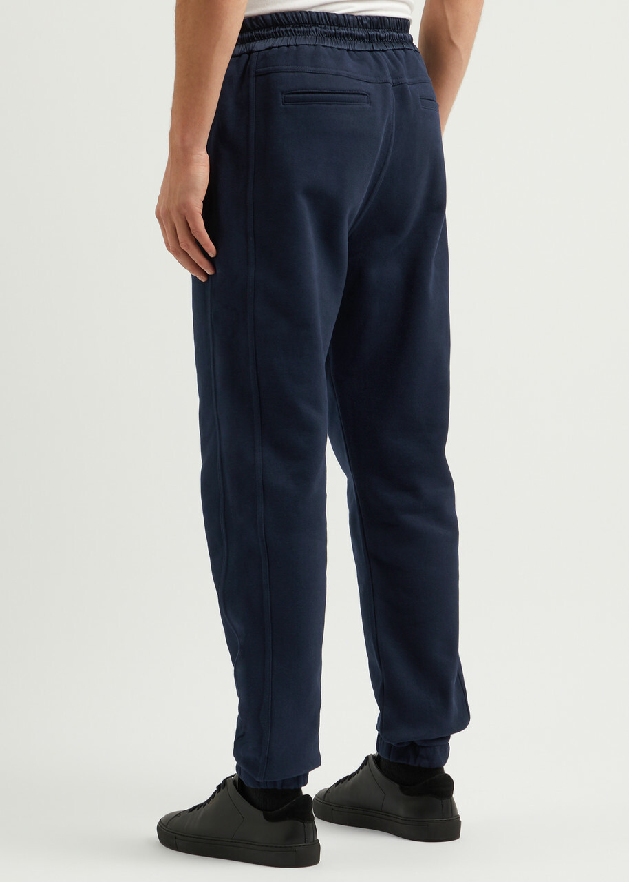 Saint Laurent Logo-embroidered Cotton Sweatpants Navy