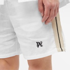 Palm Angels Men's Monogram Piquet Track Pant in White