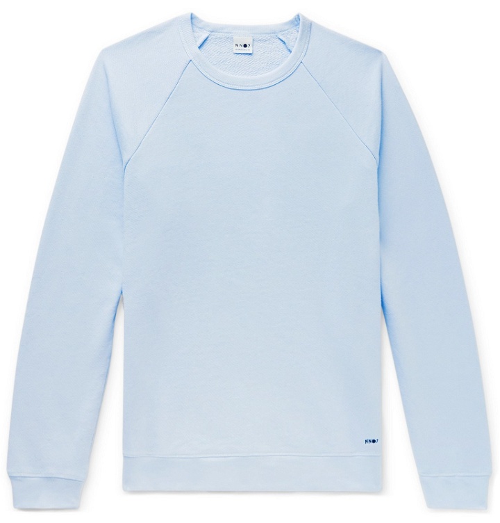Photo: NN07 - Robin Fleece-Back Cotton-Jersey Sweatshirt - Blue