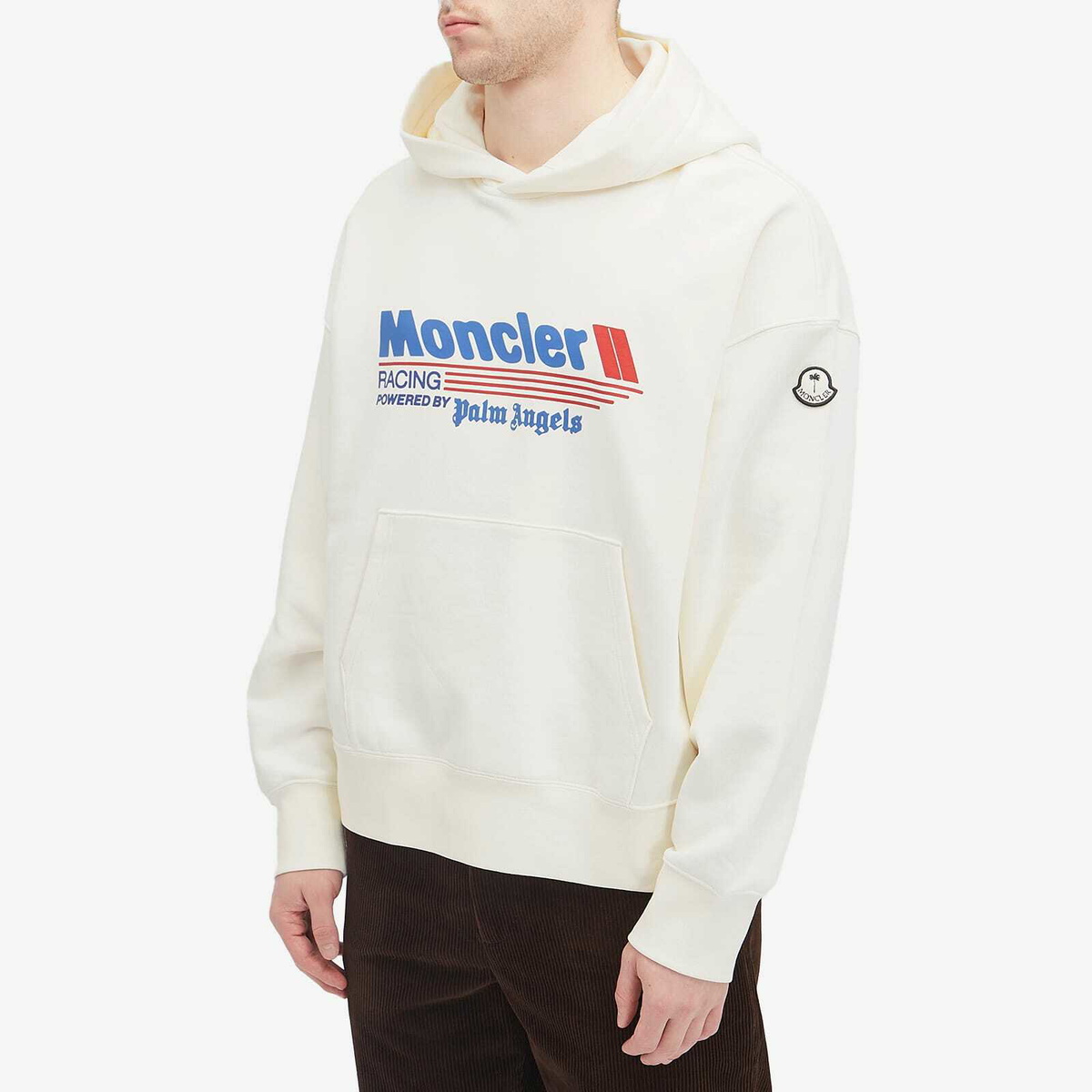 Moncler Men's Genius x Palm Angels Racing Hoodie in White Moncler