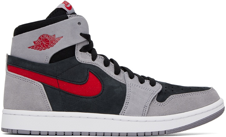 Photo: Nike Jordan Gray & Red Air Jordan 1 Zoom Comfort 2 Sneakers