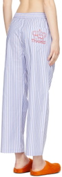 Thames MMXX Blue & White Cotton Stripe PJ Shirt