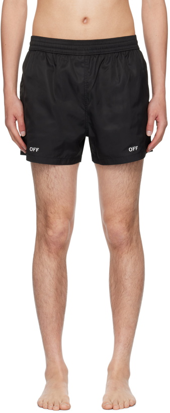 Photo: Off-White Black Off Stamp Swim Shorts
