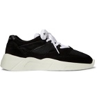Fear of God Essentials - Leather-Trimmed Suede and Mesh Sneakers - Black