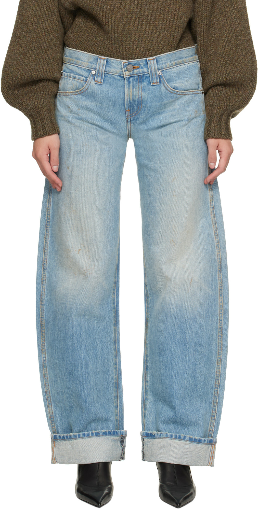 KHAITE Blue Karo Jeans