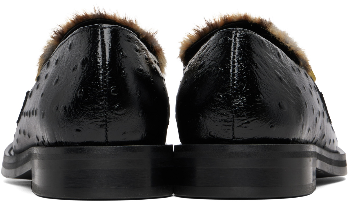Martine Rose Black Champagne Cap Square Toe Loafers