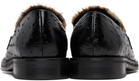 Martine Rose Black Champagne Cap Square Toe Loafers