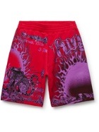 GIVENCHY - Printed Fleece-Back Cotton-Jersey Shorts - Red - XS