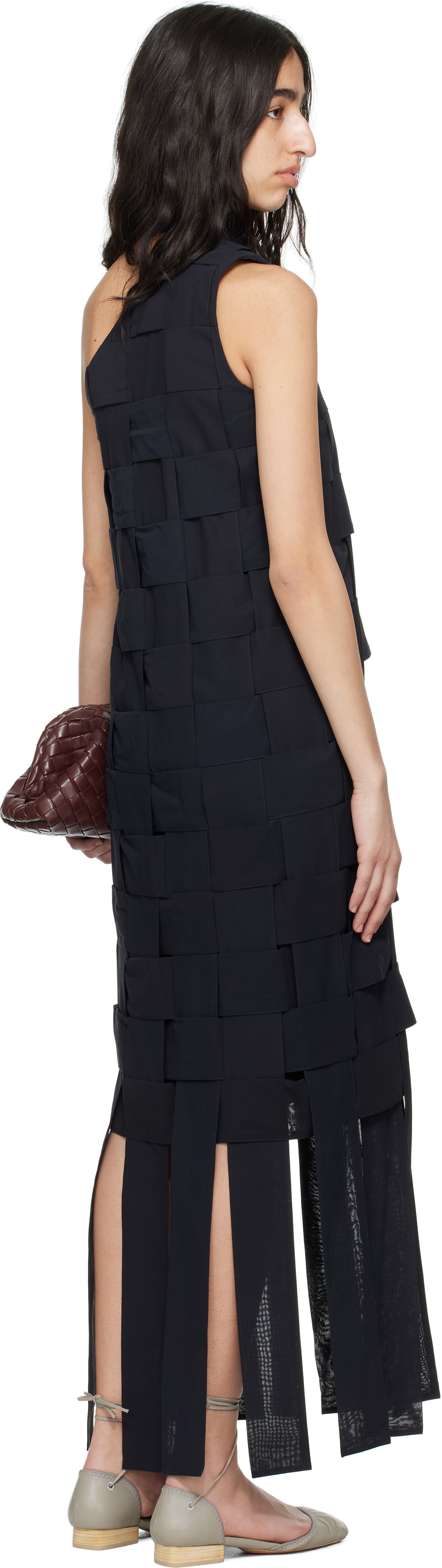 SUPER YAYA Navy Imperial Midi Dress