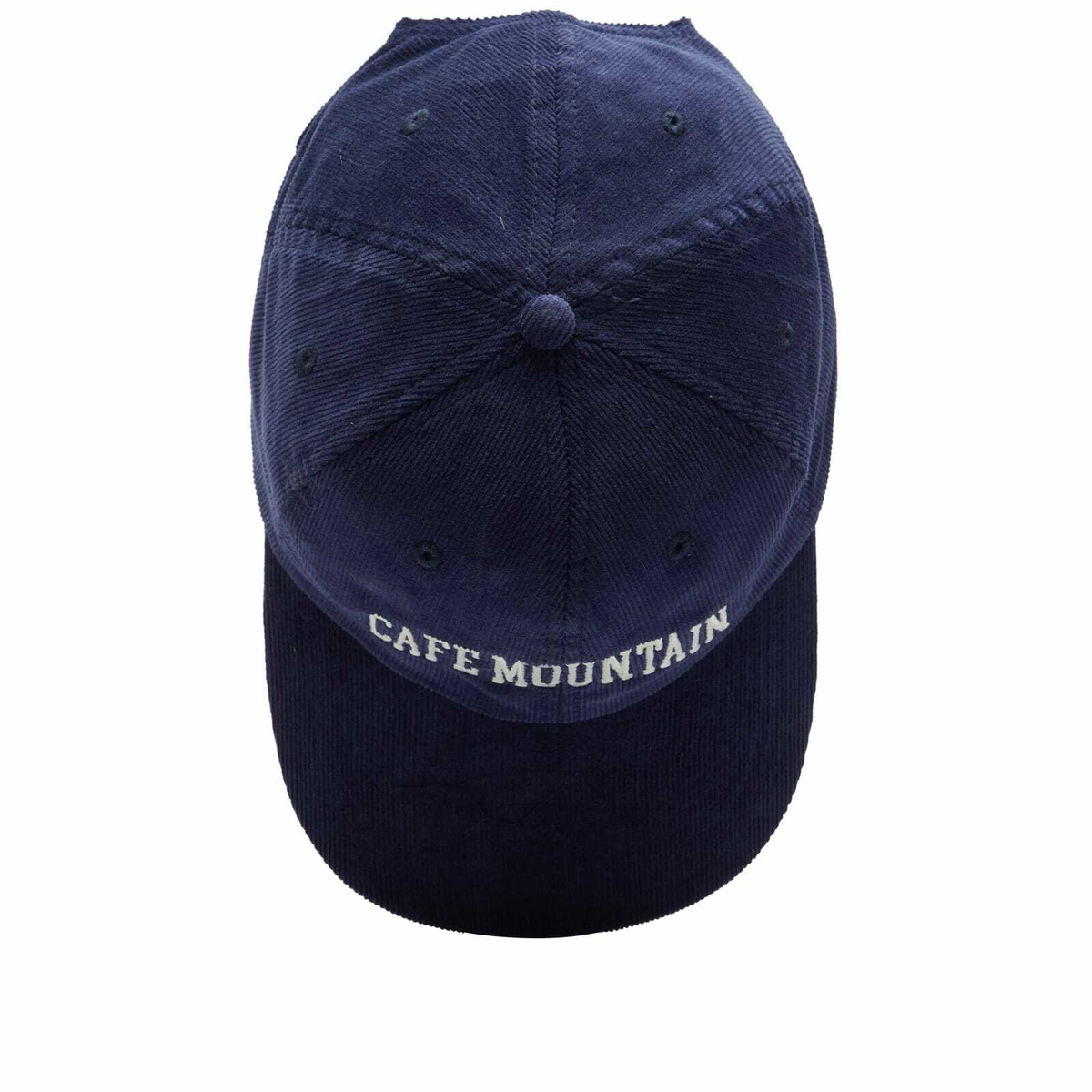 Café Mountain Men's Corduroy College Logo Cap in Deep Navy