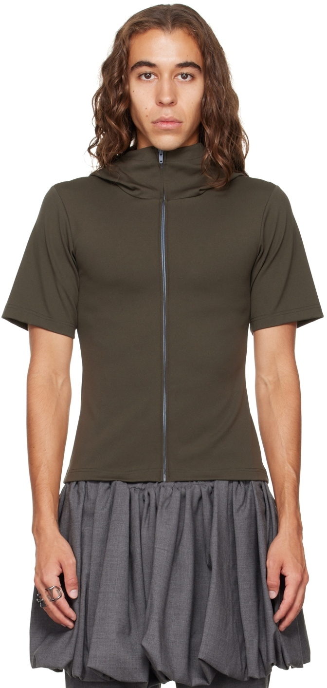 AARON ESH SSENSE Exclusive Khaki Zip Hoodie