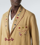 Bode Feather Runner embroidered cotton jacket