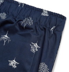 Derek Rose - Nelson Printed Cotton Pyjama Trousers - Men - Navy