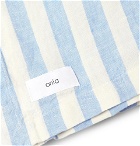 Onia - Striped Linen Beach Blanket - Blue