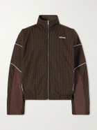 NAHMIAS - Grid Checked Logo-Embroidered Cotton Blouson Jacket - Brown