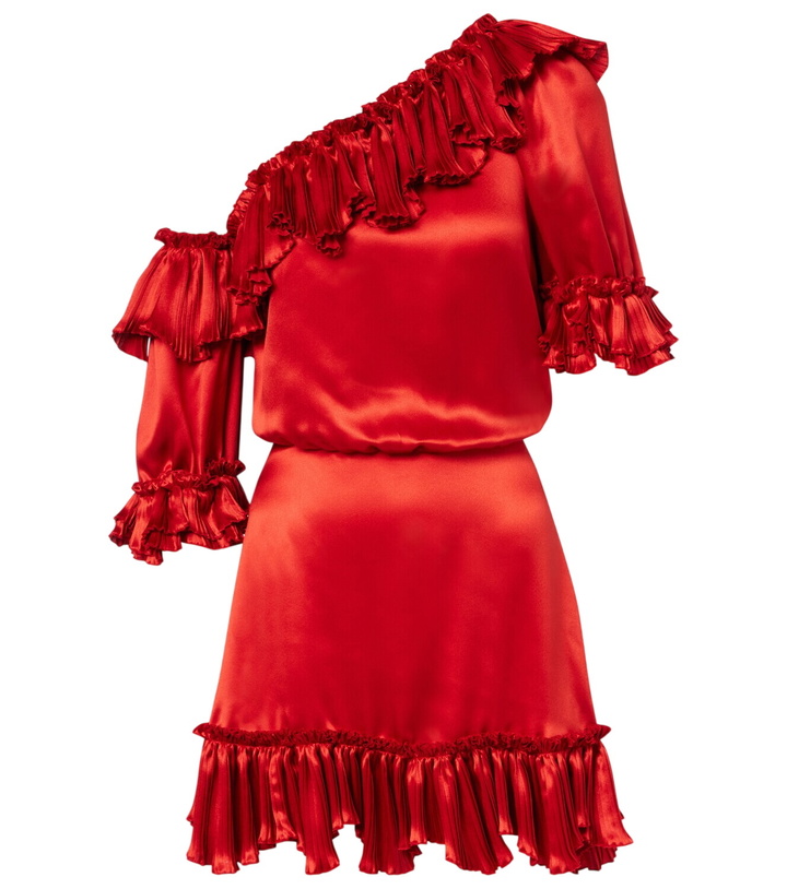 open lace back dress Saint Laurent embroidered pleated mini dress - BOPF