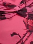 BLUMARINE - Rose Printed Draped Jersey Mini Skirt