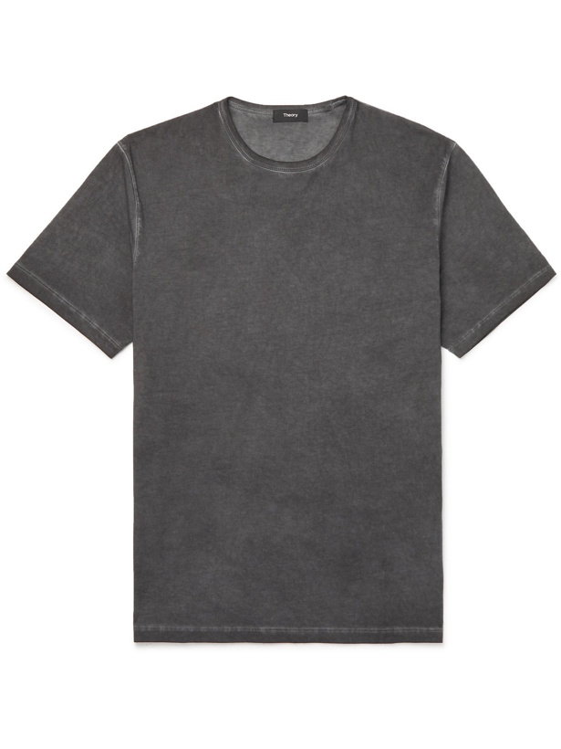 Photo: THEORY - Garment-Dyed Cotton-Jersey T-Shirt - Gray - M