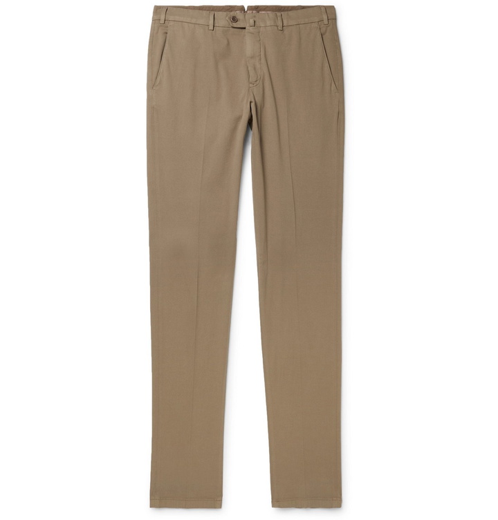 Photo: Loro Piana - Slim-Fit Stretch-Cotton Trousers - Neutrals