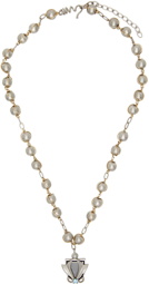 Maison Margiela Silver Beaded Chain Link Necklace