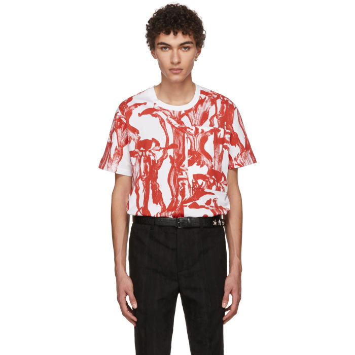 Photo: Givenchy White and Red Iris Pocket T-Shirt
