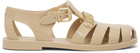 Moschino Beige Jelly Logo Lettering Sandals