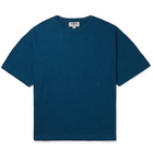 YMC - Striped Slub Cotton-Jersey T-Shirt - Blue