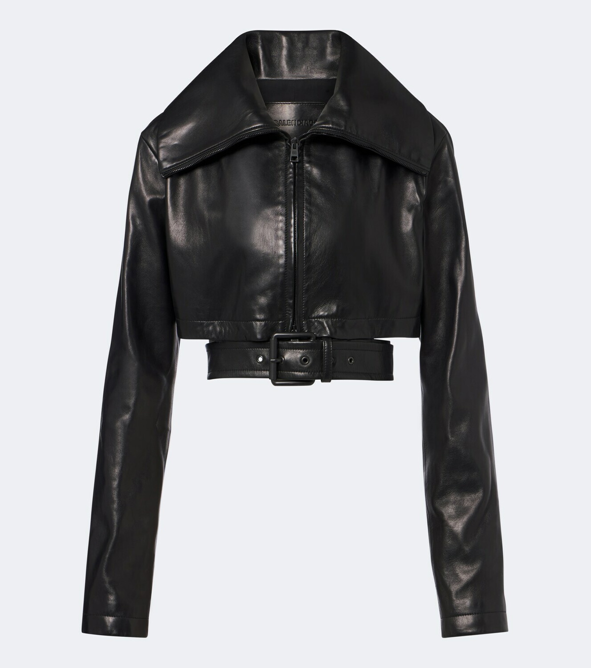 Balenciaga Belted cropped leather jacket
