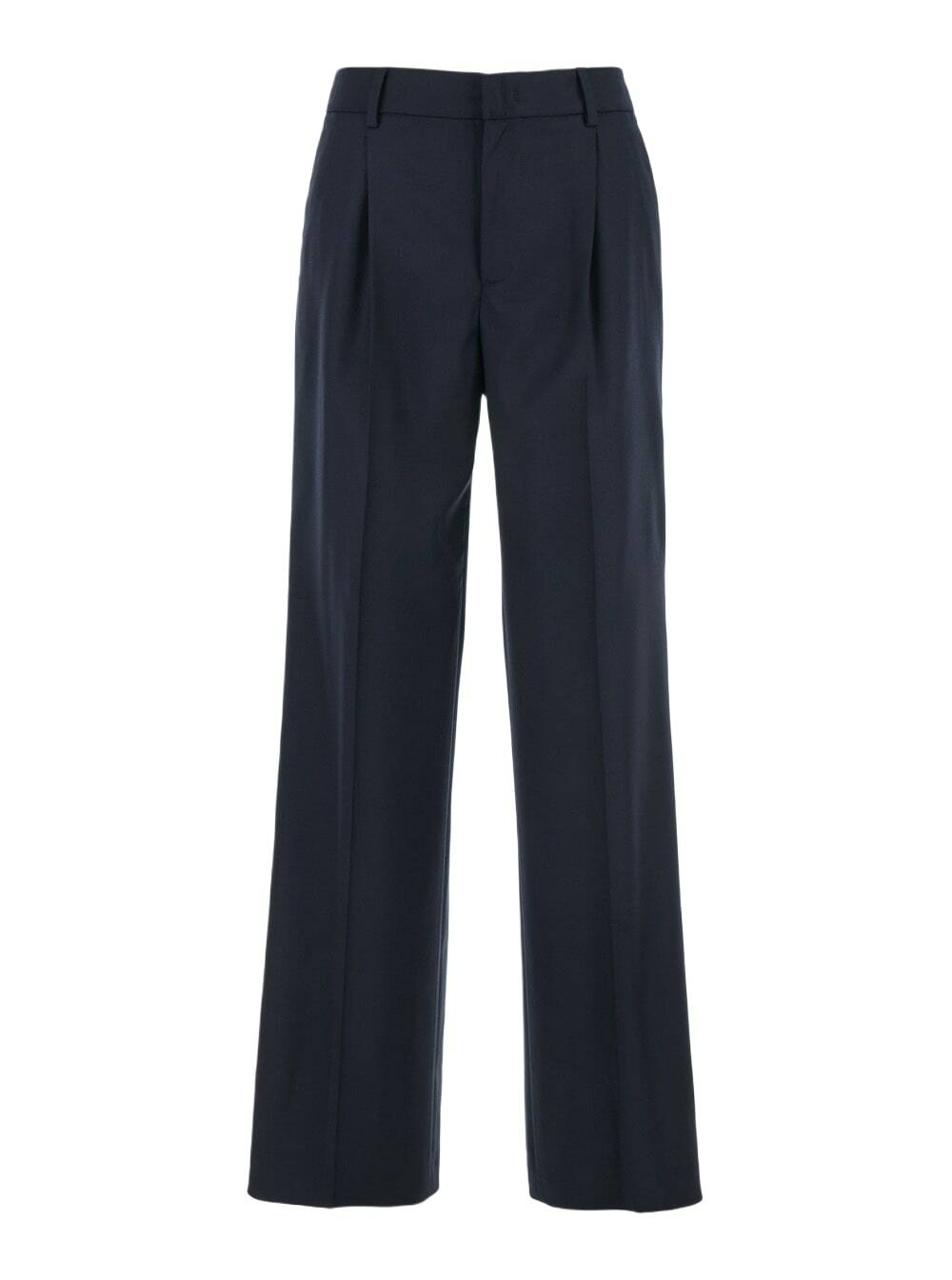 PT Torino lola Blue Pants With High Waist And Pleated Details In Wool Stretch Woman
