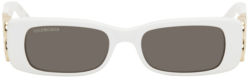Balenciaga White Dynasty Rectangle Sunglasses Balenciaga