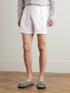 James Perse - Straight-Leg Garment-Dyed Linen Drawstring Shorts - White