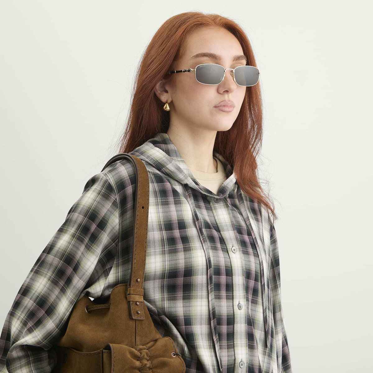 Gucci GG2155S Sunglasses in Gold-Gold-Grey 